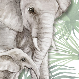 Jungle behang olifanten detail