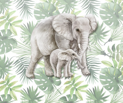 Jungle behang kinderkamer olifanten