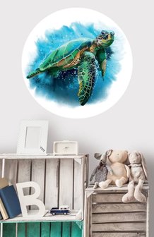 Kinderbehang cirkel zeeschildpad