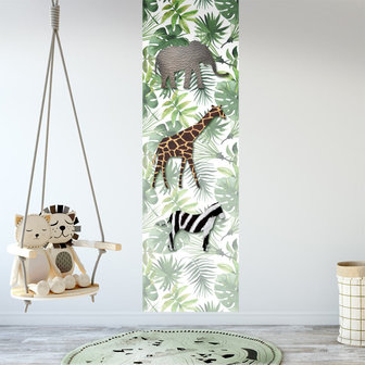 kinderbehang botanisch jungle kinderkamer jungledieren