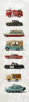 behang paneel dinky toys auto&#039;s kinderkamer