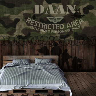 Legerkamer behang camouflage