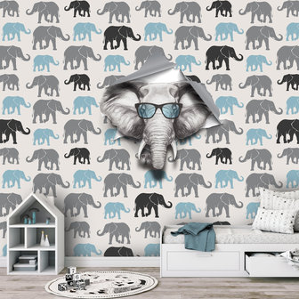 Behang kinderkamer olifant