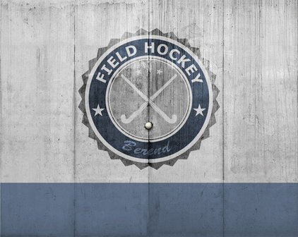 hockey behang blauw grijs