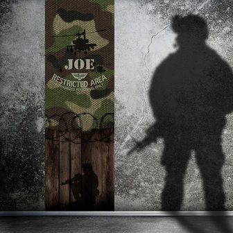 Kinderbehang paneel legerkamer camouflage