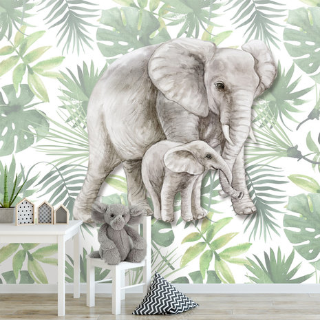jungle behang olifanten