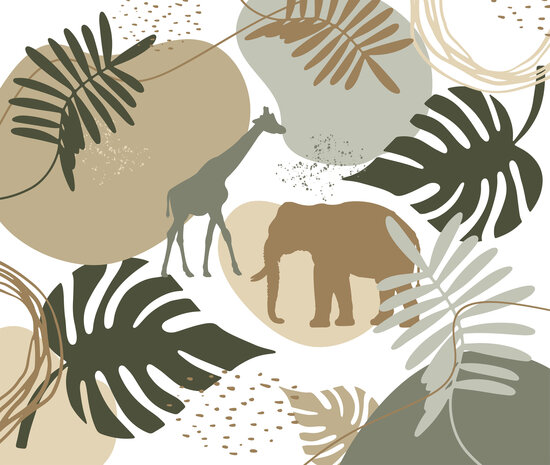 Jungle behang kinderkamer abstract