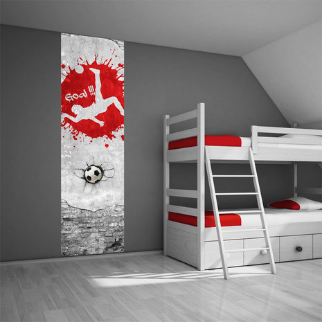 Muurdecoratie voetbalkamer rood