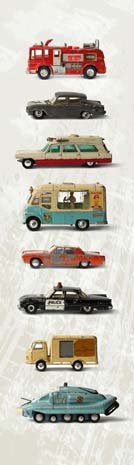 behang paneel dinky toys auto's kinderkamer