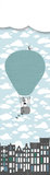 Kinderbehang luchtballon mint grijs