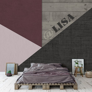 Kinderbehang stoer roze met eigen naam