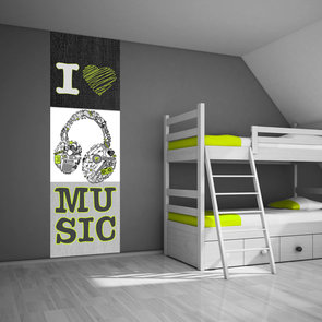 Kinderbehang paneel: I love music