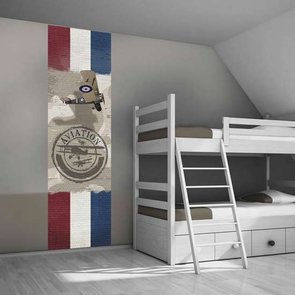 Kinderbehang paneel: Vliegtuig