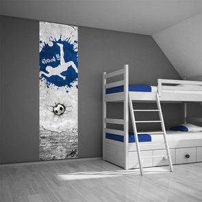 Kinderbehang paneel: Voetbal blauw