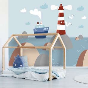 Behang bootje met eigen naam