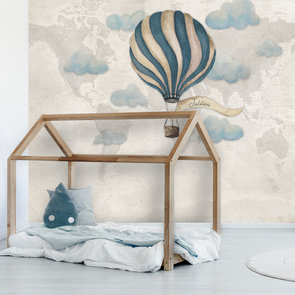 Behang luchtballon met eigen naam