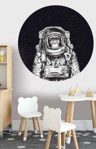 Behangcirkel kinderkamer ruimte aap astronaut